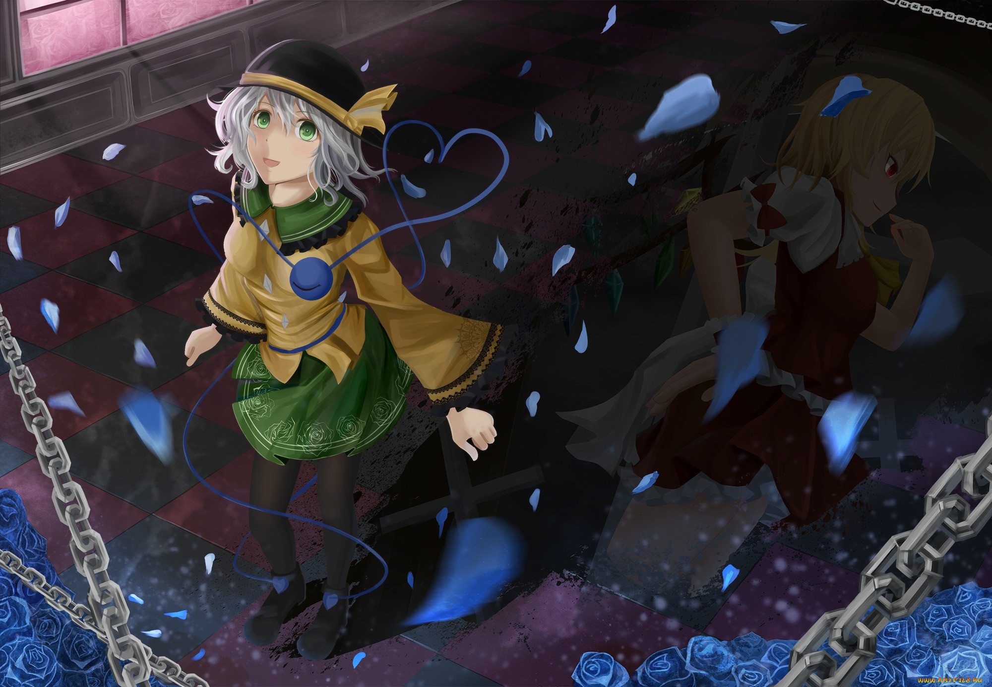 , touhou, hiro0626, komeiji, koishi, flandre, scarlet, art